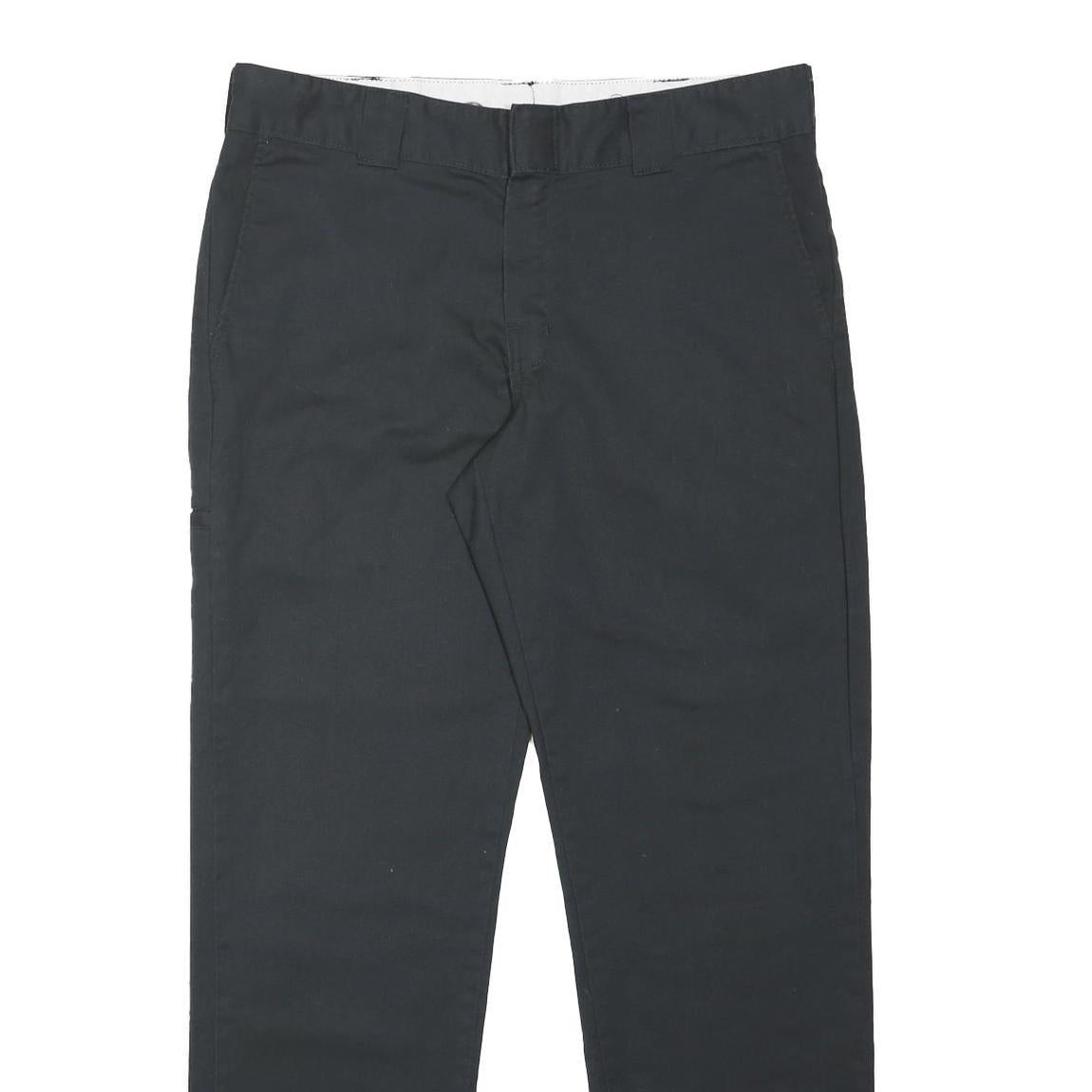 DICKIES Mens Slim Black Trousers W36 L31 Workwear Zip Closure