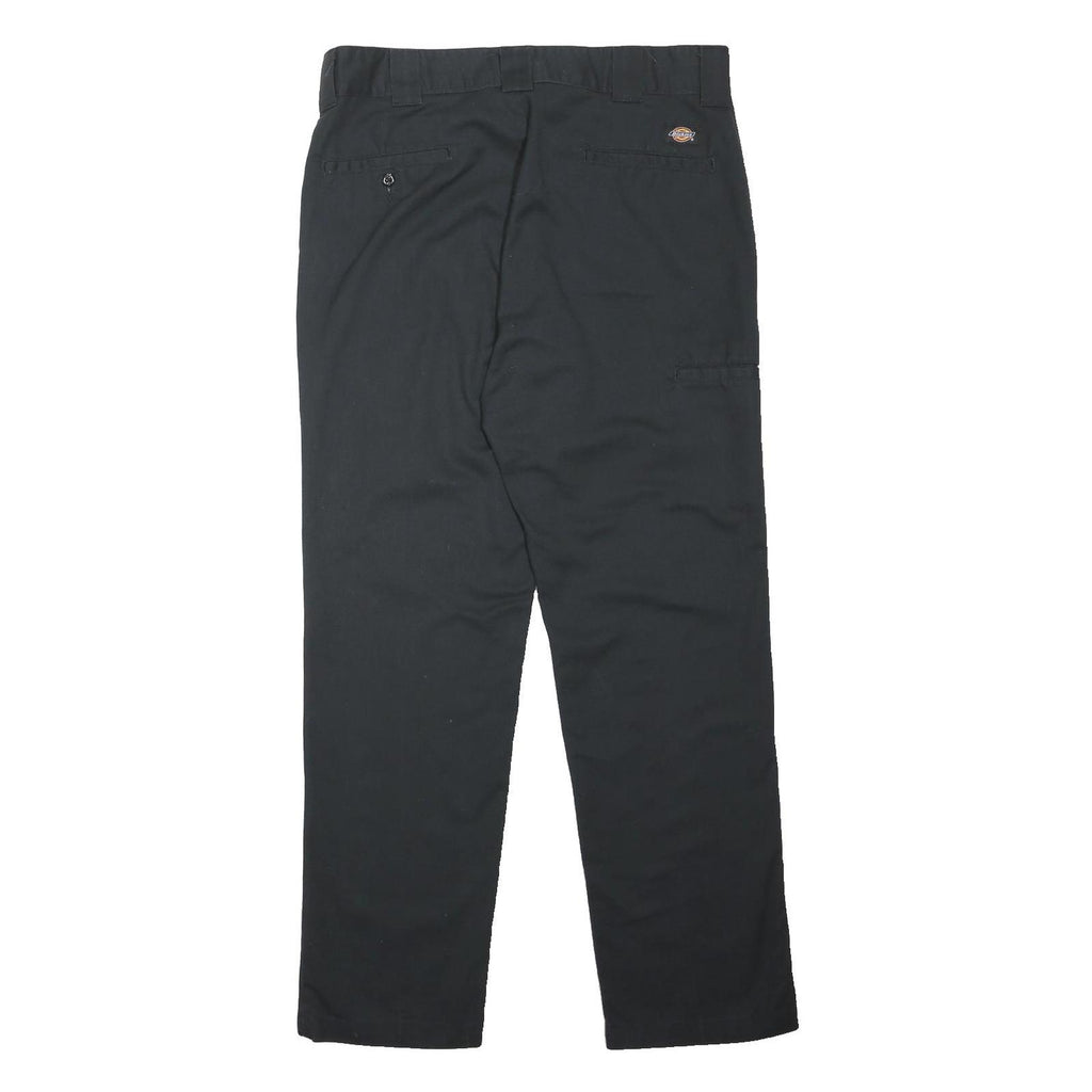 DICKIES Mens Slim Black Trousers W36 L31 Workwear Zip Closure