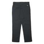DICKIES Mens Slim Black Trousers W36 L31 Workwear Zip Closure