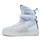 NIKE Air Force 1 High Mens Boots White Light Blue Synthetic UK 7 Stylish Durable