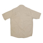 WRANGLER Mens Beige Casual Short Sleeve Shirt M Cotton Blend Utility Pockets