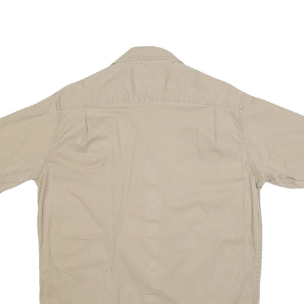 WRANGLER Mens Beige Casual Short Sleeve Shirt M Cotton Blend Utility Pockets
