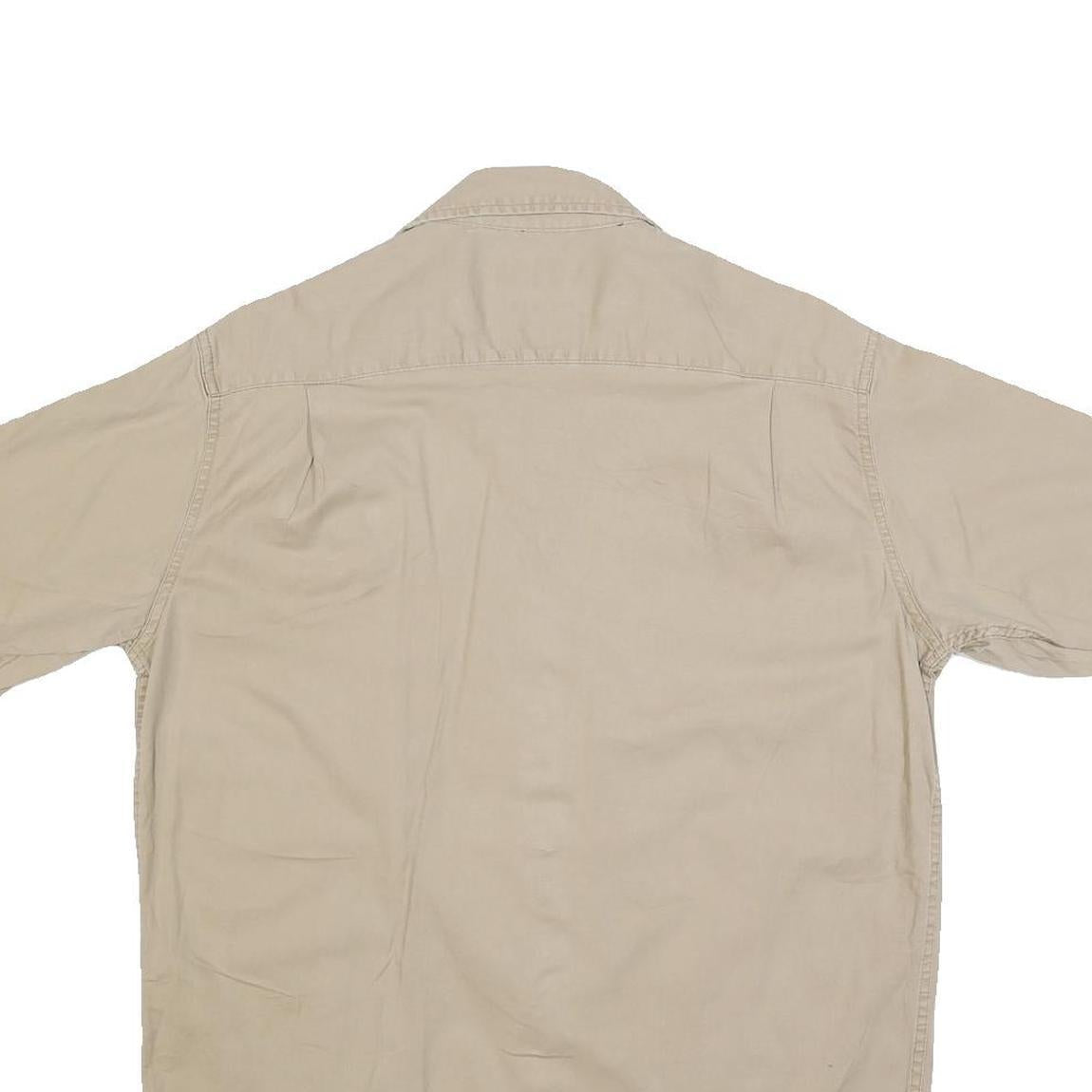 WRANGLER Mens Beige Casual Short Sleeve Shirt M Cotton Blend Utility Pockets