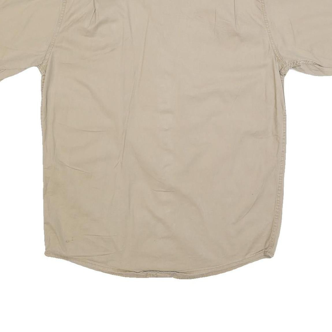 WRANGLER Mens Beige Casual Short Sleeve Shirt M Cotton Blend Utility Pockets