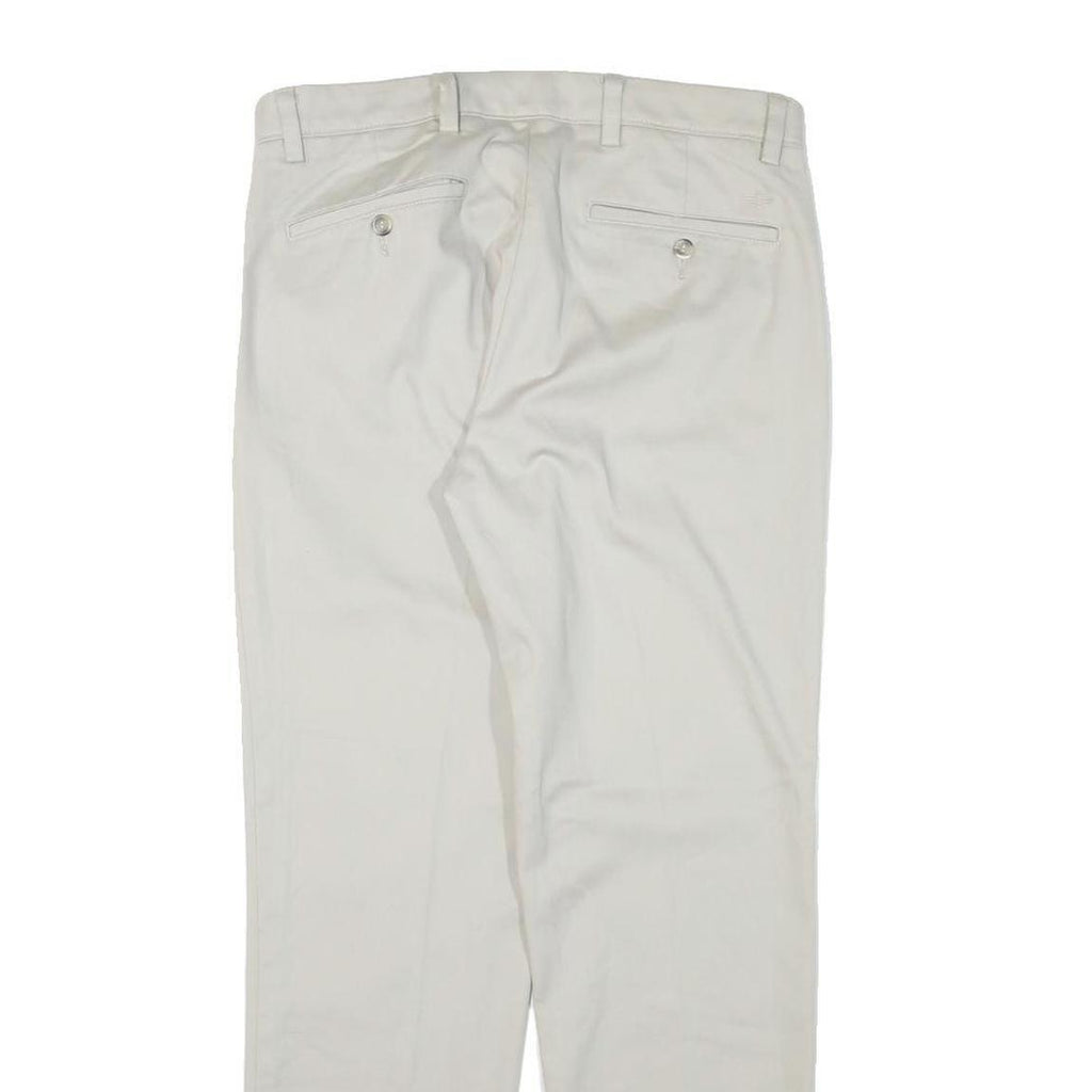 DOCKERS Mens Slim Beige Cotton Blend Trousers W32 L28 Zip Classic Regular Fit