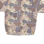 CAMION Mens Cream Pattern Shirt M Cotton Blend Short Sleeve Loose Fit