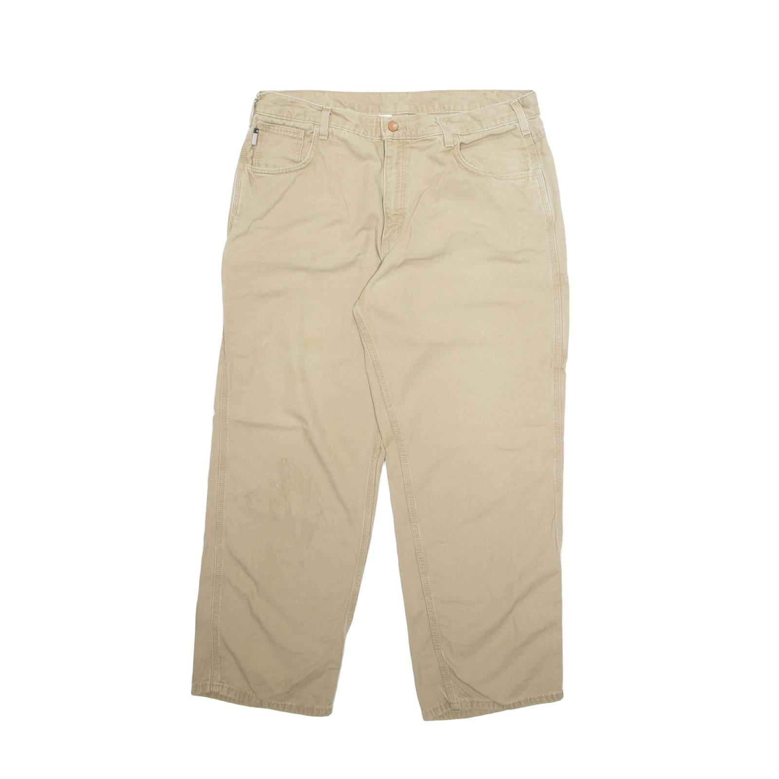 CARHARTT Cargo Mens Trousers Beige Regular Straight W38 L30