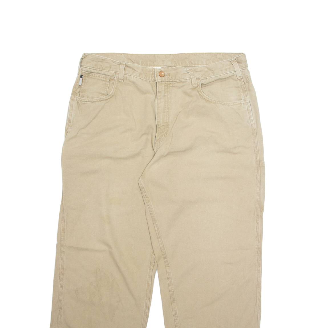 CARHARTT Cargo Mens Trousers Beige Regular Straight W38 L30