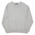 NAUTICA Mens Jumper Grey V-Neck Tight Knit L
