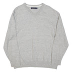 NAUTICA Mens Jumper Grey V-Neck Tight Knit L