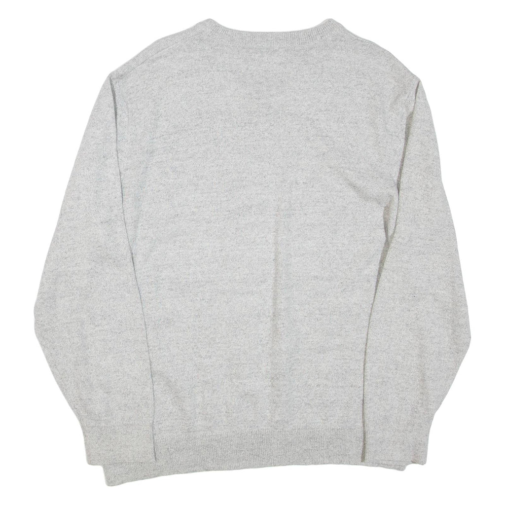 NAUTICA Mens Jumper Grey V-Neck Tight Knit L