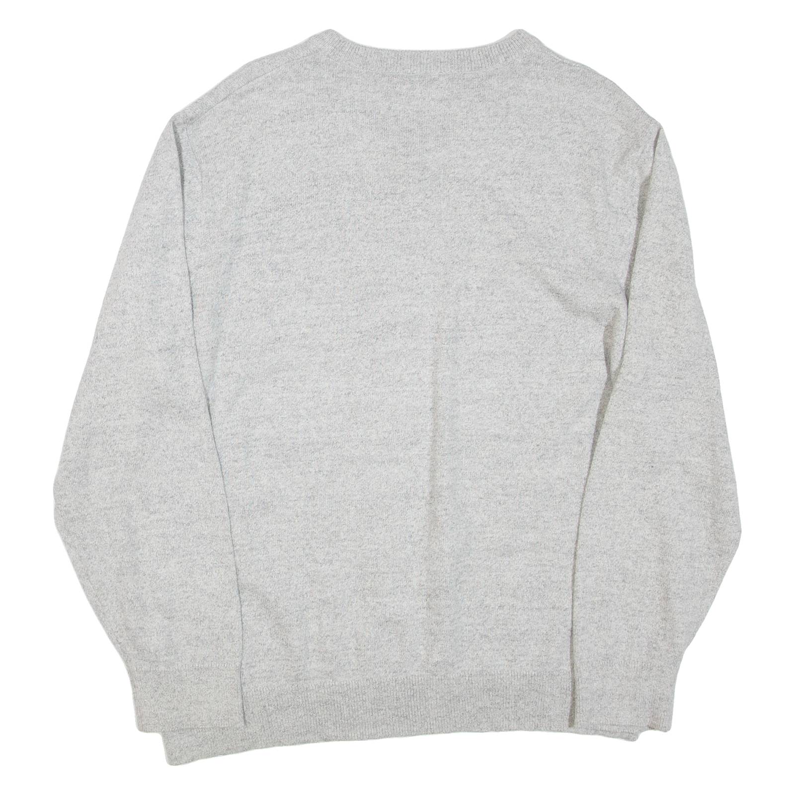 NAUTICA Mens Jumper Grey V-Neck Tight Knit L