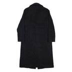 MASSIMO DUTTI Womens Black Wool Blend Overcoat Jacket M Button Plain Classic
