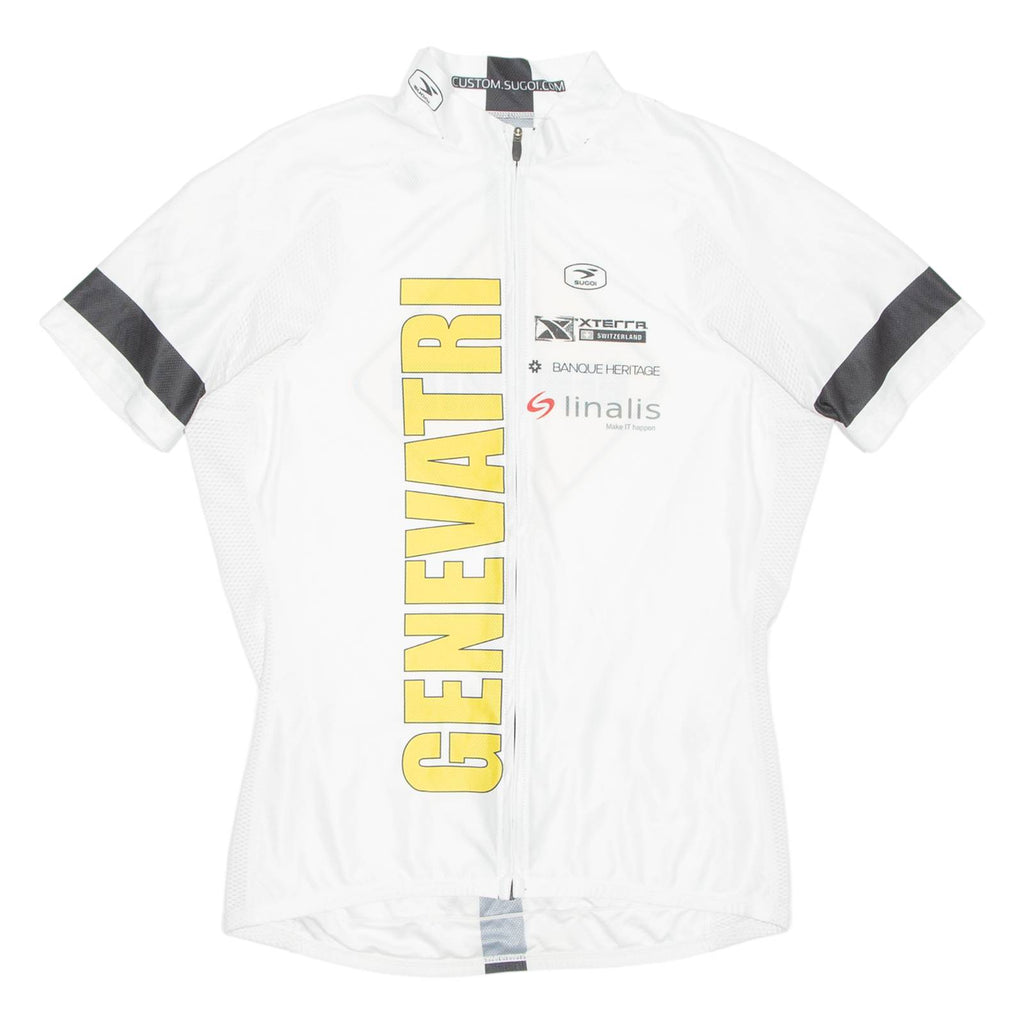 Cycling Mens Jersey White Full Zip L