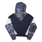 CHAMPION Mens Navy Blue & White Zip Hooded Jacket S Polyester Blend Sportswear