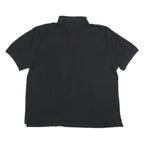 TOMMY HILFIGER Mens Black Short Sleeve Polo Shirt XL Cotton Blend Classic
