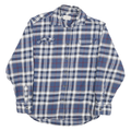 JACHS Mens Blue & White Check Shirt M Cotton Blend Casual Button Front