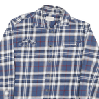 JACHS Mens Blue & White Check Shirt M Cotton Blend Casual Button Front