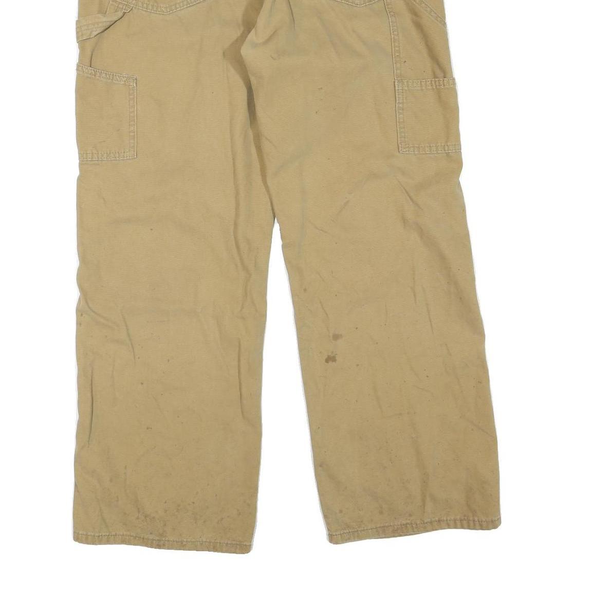 CARHARTT Mens Cotton Blend Beige Regular Fit Straight Leg Trousers W32 L30