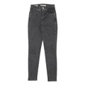 LEVI'S 721 BIG E Womens Jeans Black Slim Skinny Denim Medium W24 L28 Stretch