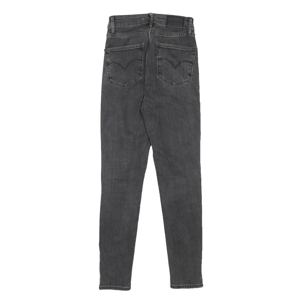 LEVI'S 721 BIG E Womens Jeans Black Slim Skinny Denim Medium W24 L28 Stretch