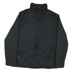 LEVELS Womens Black Quilted Cotton Blend Jacket M Zip Casual Outerwear