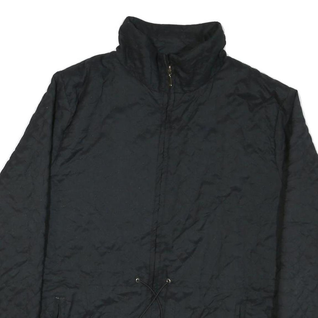 LEVELS Womens Black Quilted Cotton Blend Jacket M Zip Casual Outerwear