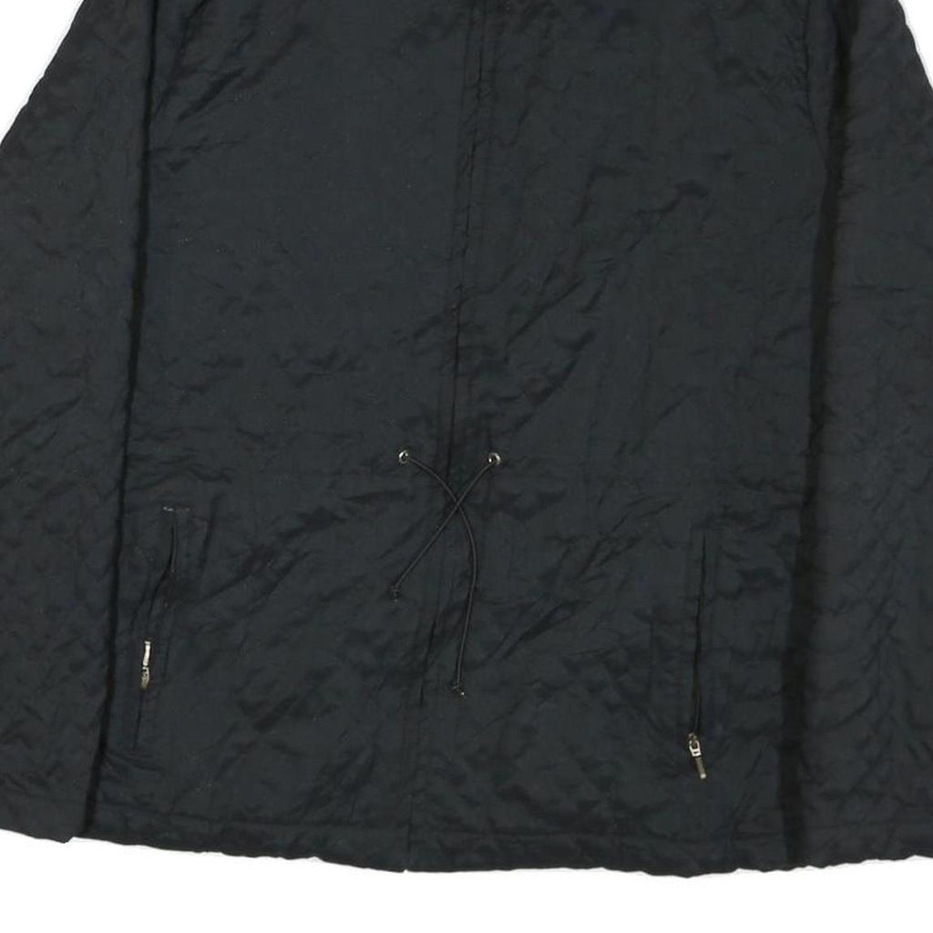 LEVELS Womens Black Quilted Cotton Blend Jacket M Zip Casual Outerwear
