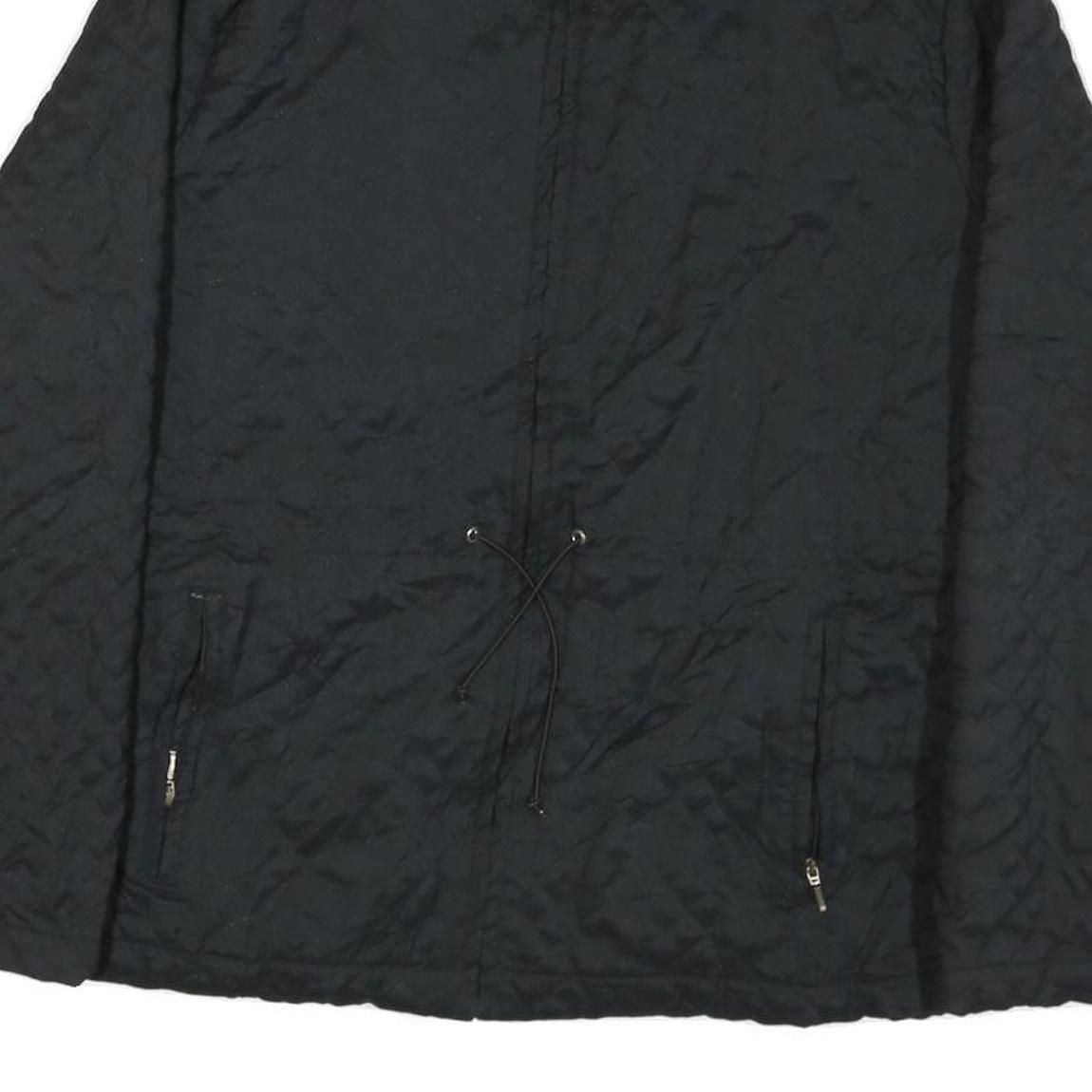 LEVELS Womens Black Quilted Cotton Blend Jacket M Zip Casual Outerwear