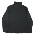 LEVELS Womens Black Quilted Cotton Blend Jacket M Zip Casual Outerwear