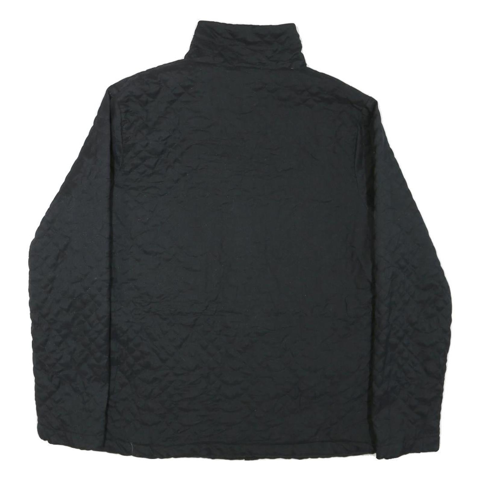 LEVELS Womens Black Quilted Cotton Blend Jacket M Zip Casual Outerwear