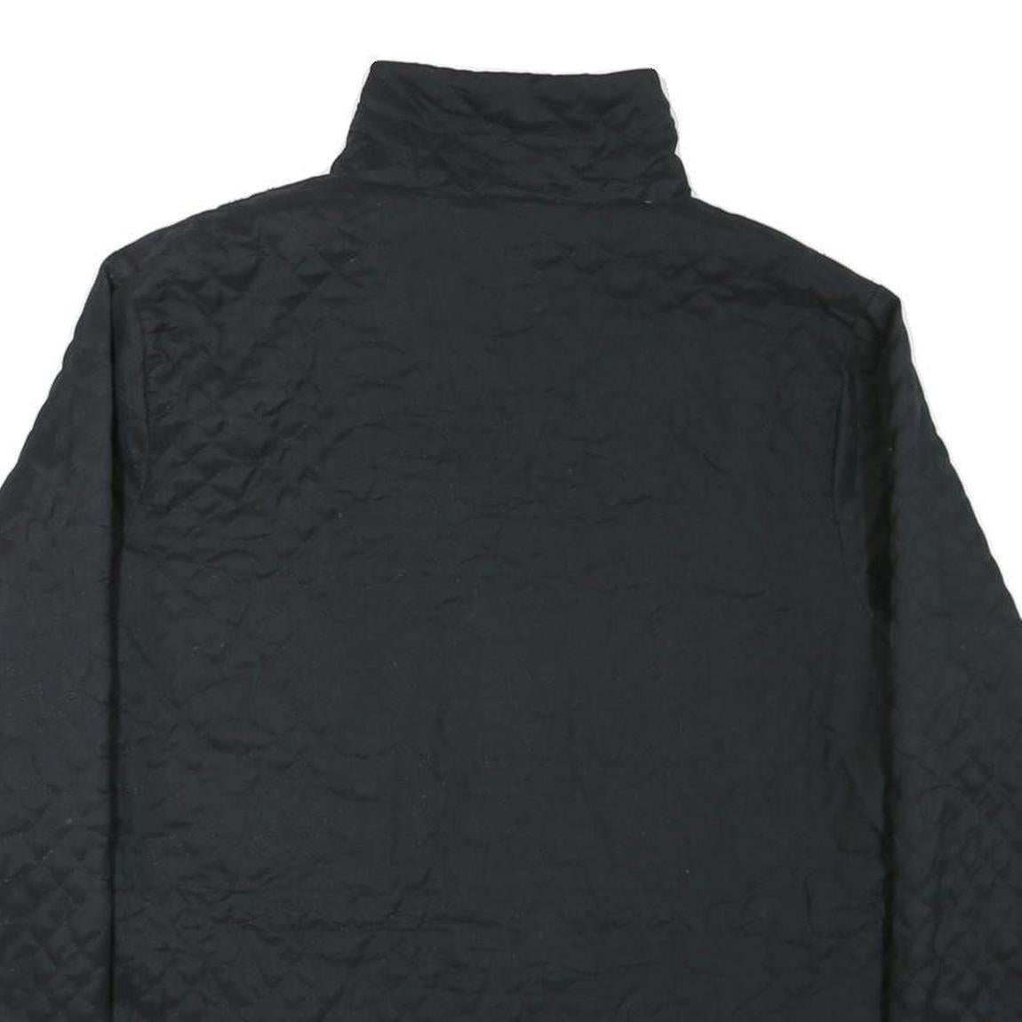 LEVELS Womens Black Quilted Cotton Blend Jacket M Zip Casual Outerwear