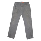 DICKIES Mens Jeans Grey Regular Straight Denim W34 L30 Workwear Pocket Zip