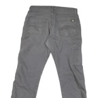DICKIES Mens Jeans Grey Regular Straight Denim W34 L30 Workwear Pocket Zip
