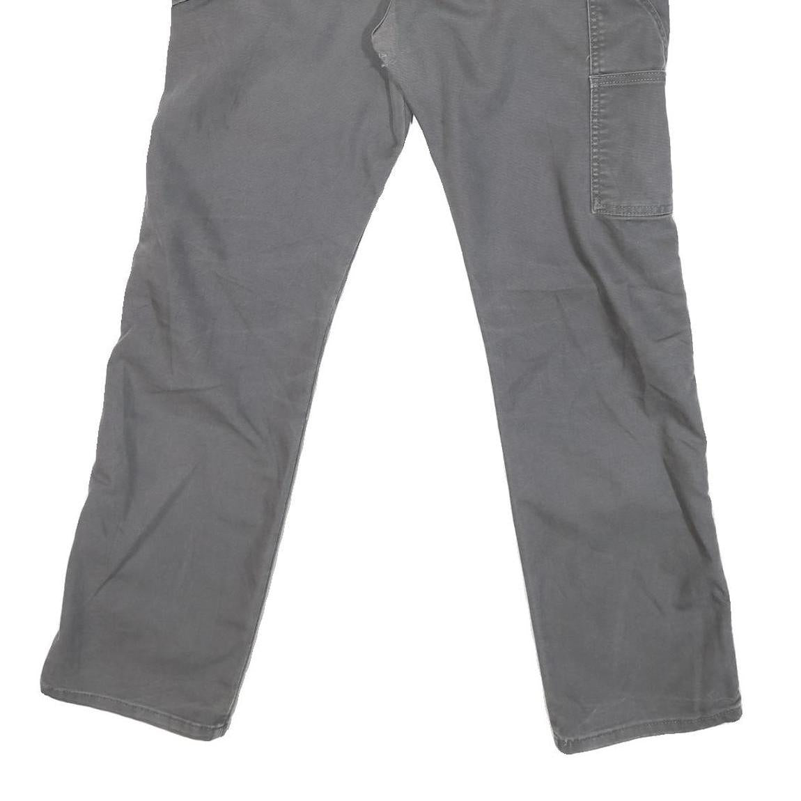 DICKIES Mens Jeans Grey Regular Straight Denim W34 L30 Workwear Pocket Zip