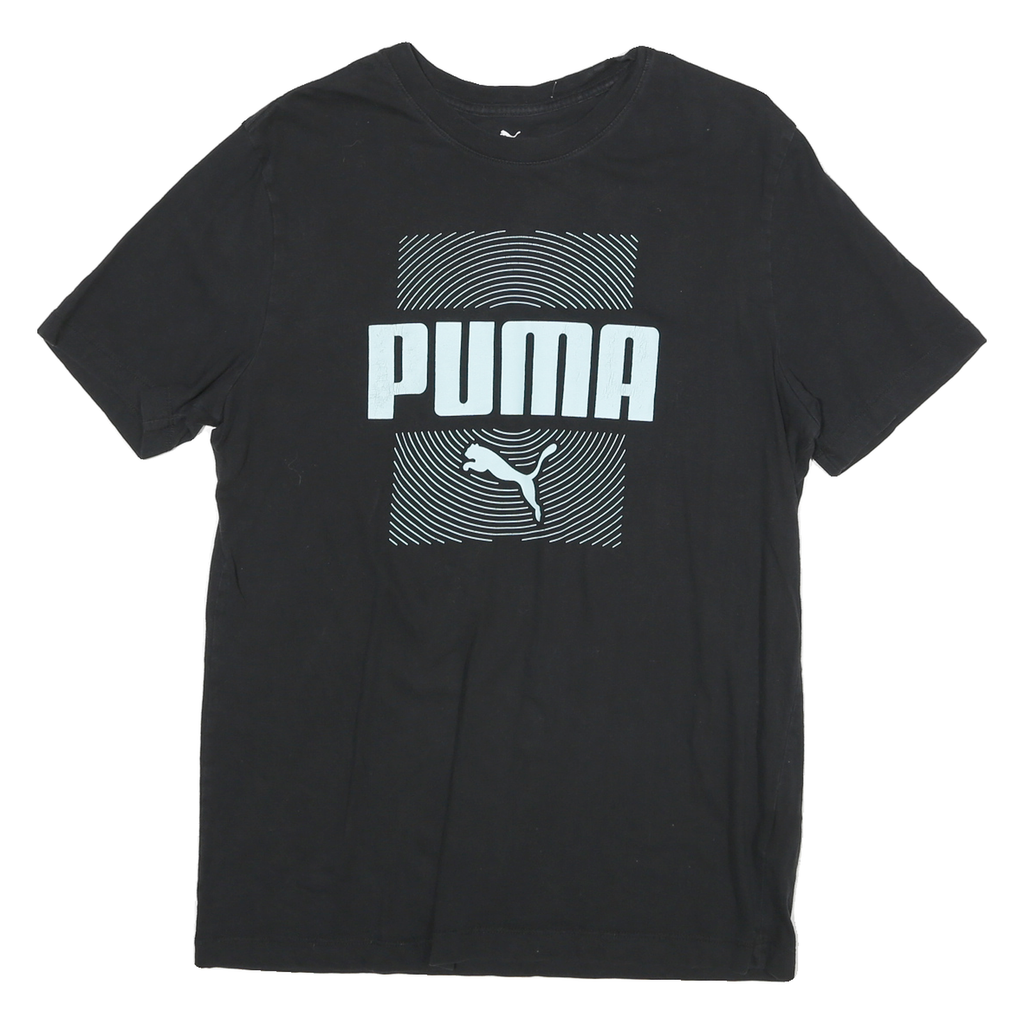 PUMA Mens Black Graphic T-Shirt M Short Sleeve Crew Neck Cotton Blend Casual