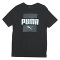 PUMA Mens Black Graphic T-Shirt M Short Sleeve Crew Neck Cotton Blend Casual