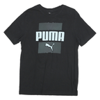 PUMA Mens Black Graphic T-Shirt M Short Sleeve Crew Neck Cotton Blend Casual