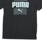 PUMA Mens Black Graphic T-Shirt M Short Sleeve Crew Neck Cotton Blend Casual