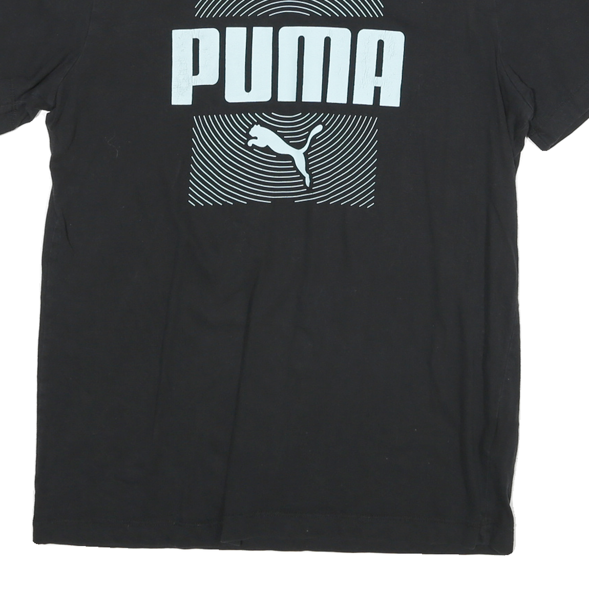 PUMA Mens Black Graphic T-Shirt M Short Sleeve Crew Neck Cotton Blend Casual
