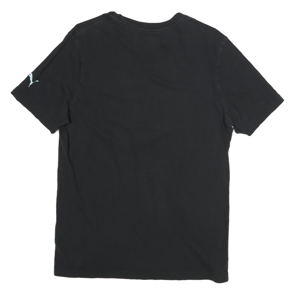 PUMA Mens Black Graphic T-Shirt M Short Sleeve Crew Neck Cotton Blend Casual