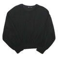 ZARA Womens Black Plain Crew Neck Basic Knit S Slim Fit Jumper Lightweight