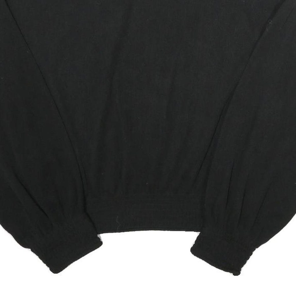 ZARA Womens Black Plain Crew Neck Basic Knit S Slim Fit Jumper Lightweight