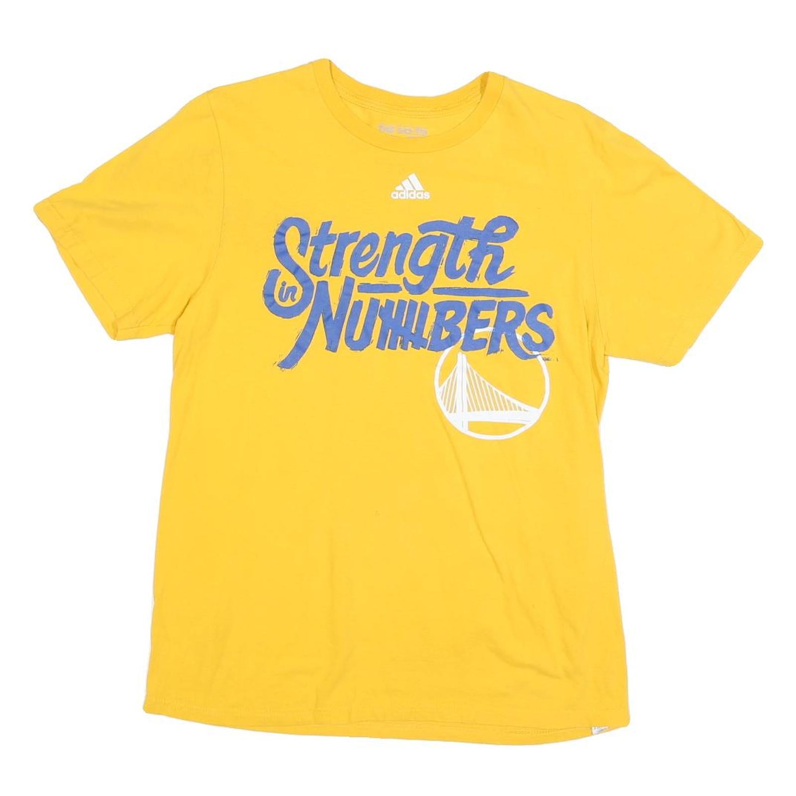 ADIDAS Mens Yellow Strength In Numbers Graphic T-Shirt M Short Sleeve Crew Neck