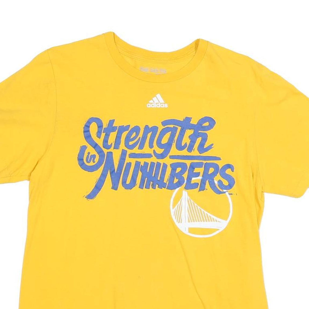 ADIDAS Mens Yellow Strength In Numbers Graphic T-Shirt M Short Sleeve Crew Neck