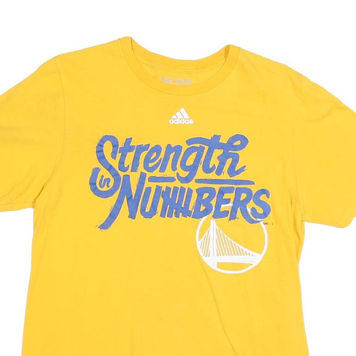 ADIDAS Mens Yellow Strength In Numbers Graphic T-Shirt M Short Sleeve Crew Neck