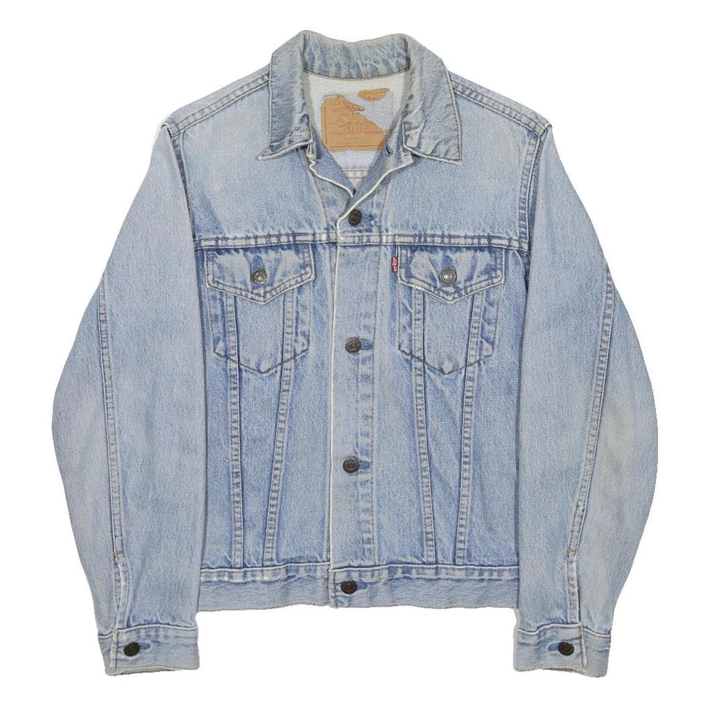 LEVI'S Mens Blue Denim Jacket S Cotton Button Closure Classic Fit Plain Casual