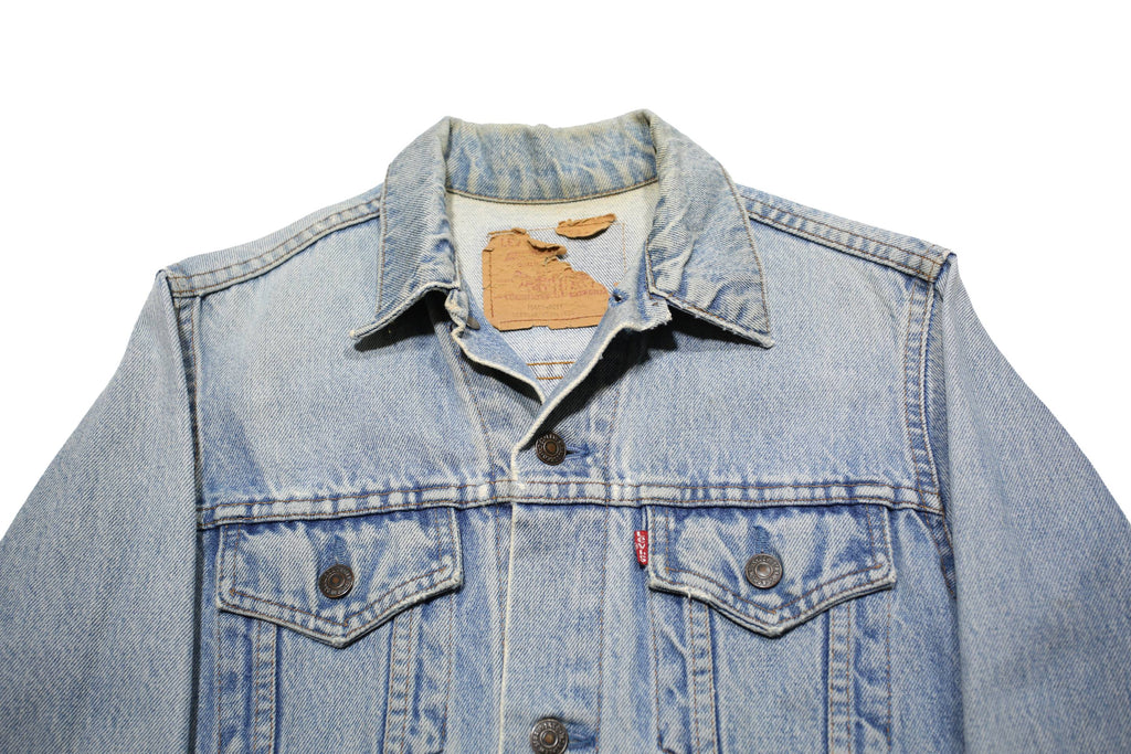 LEVI'S Mens Blue Denim Jacket S Cotton Button Closure Classic Fit Plain Casual
