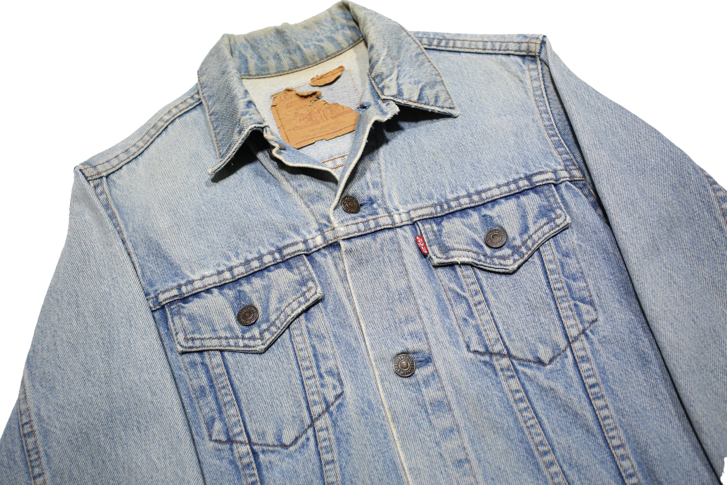 LEVI'S Mens Blue Denim Jacket S Cotton Button Closure Classic Fit Plain Casual