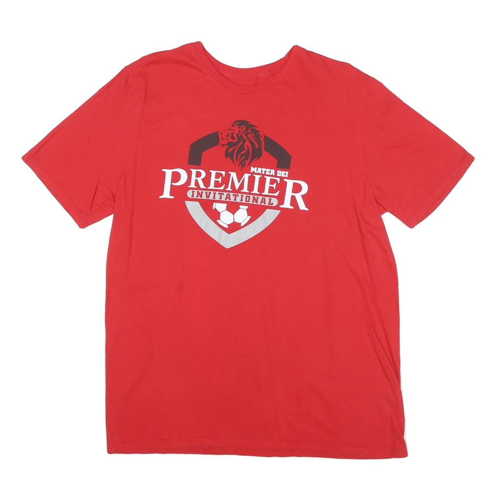 NIKE Mens Red Premier Invitational Graphic T-Shirt L Short Sleeve Crew Neck